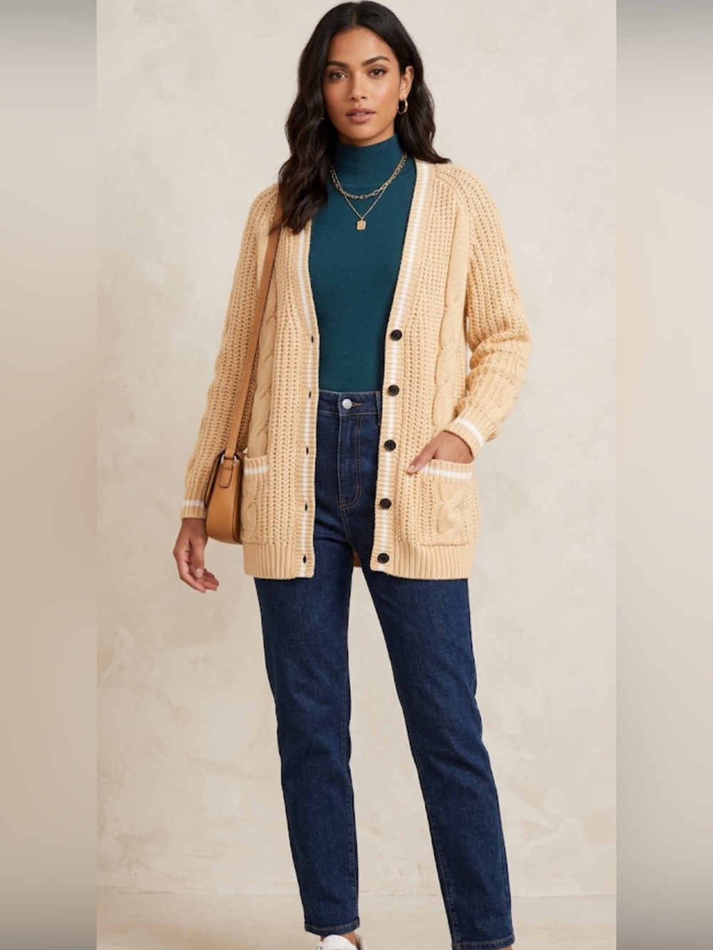 Torrid Size 2 Beige Open-Knit Button-Up Cardigan Sweater